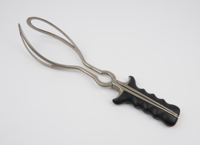 Forceps, obstetrical, Anderson, steel, nickel-plated