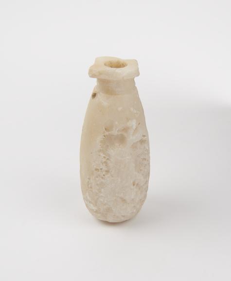 Small cylindrical alabastron or oil bottle, made of alabaster