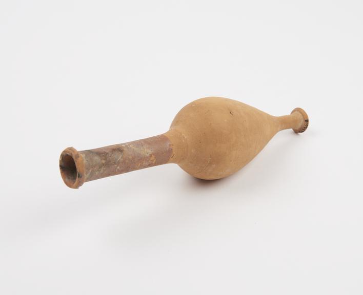 Tear-shaped oil flask, earthenware