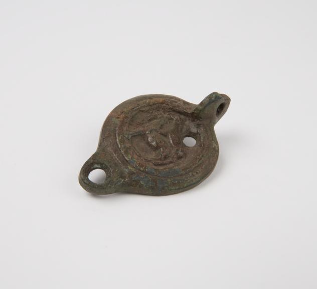 Bronze lamp cover with relief of copulating horses