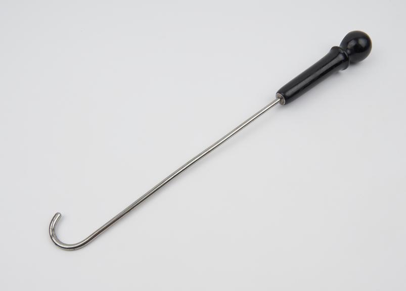 Blunt hook, steel shaft, ebony handle, European, 19th century