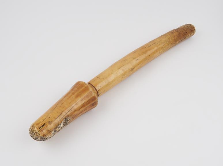 Ivory implement, possibly a pestle, phallic, probably African