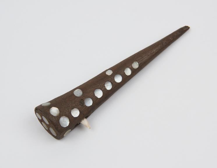 Lancet, consisting of small shark's tooth embedded in pointed wooden haft