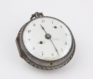 Silver chaise watch with double Virgule Escapement