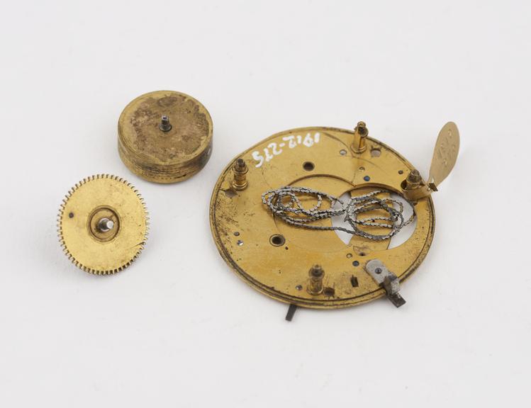 Portion of watch including fusee, barrel and chain