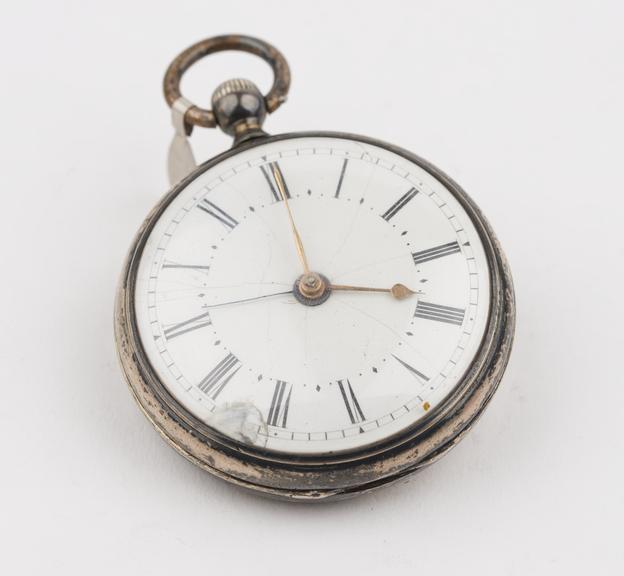 Alarm watch in silver case by Viner, New Bond Street, no