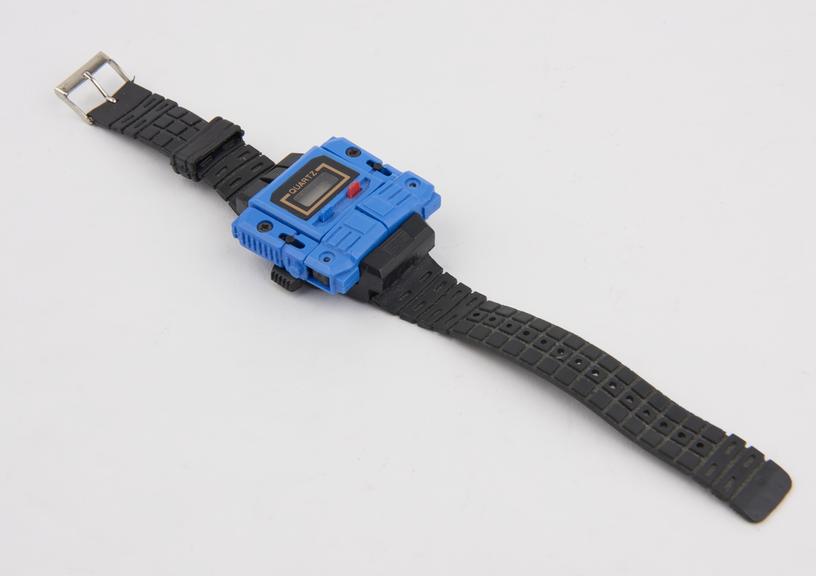 Quartz LCD digital 'transformer' child's wristwatch, c.1988