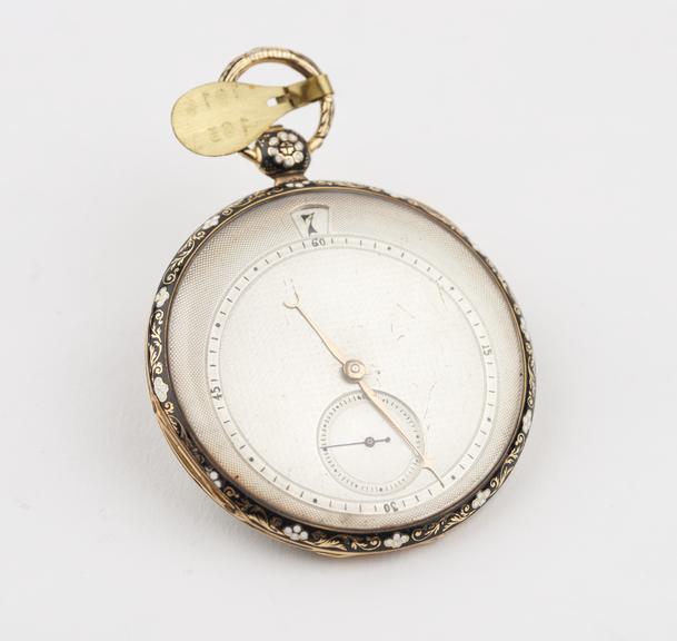 Cylinder watch in gold enamelled case, by Henry, Capt, Geneve