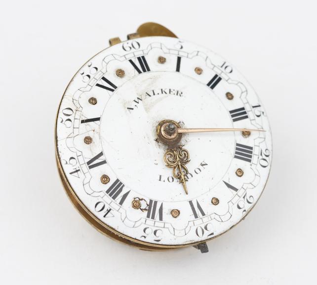 Verge with studded dial for use of blind, about 1790, by A