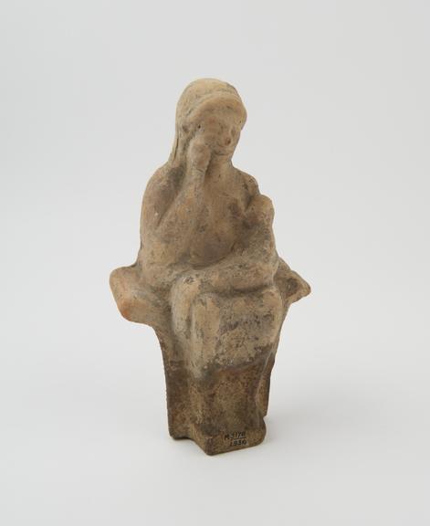 Votive statue of mother suckling infant, terracotta