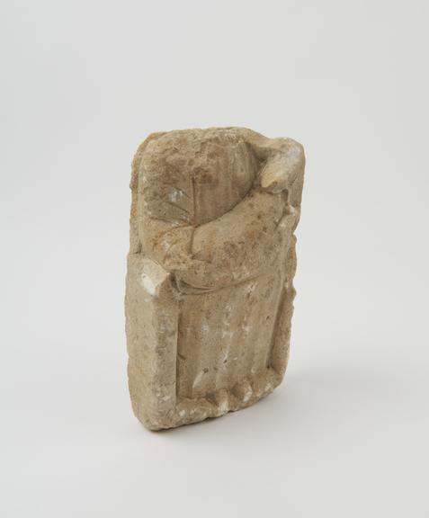 Votive statue of deity and female, limestone