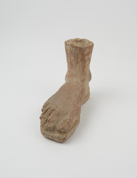 Votive foot, right, terracotta, probably Roman, 200BC-200AD