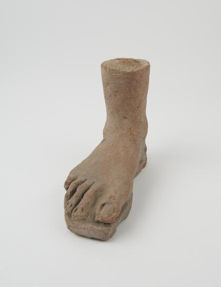 Votive right foot, terracotta, Roman, 200BC-200AD