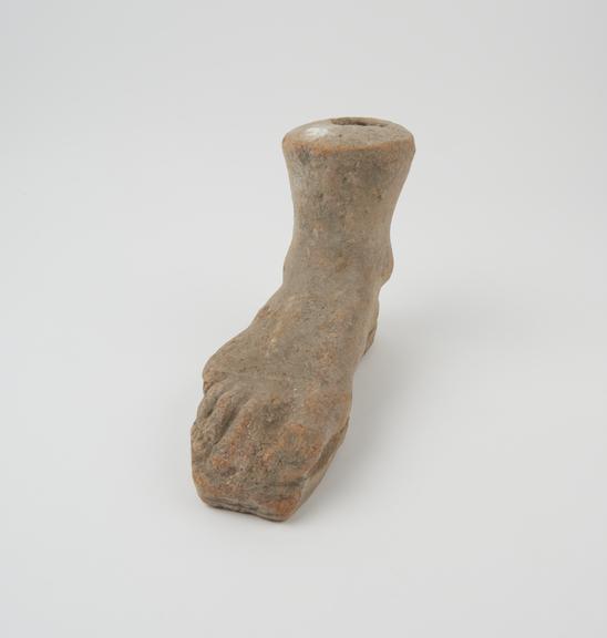 Votive right foot, terracotta, 200BC-200AD (votive foot)