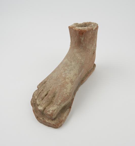 Votive foot, terracotta, probably Roman, 200BC-200AD