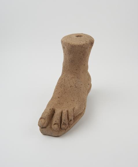 Votive left foot, terracotta, possibly Roman, 200BC-200AD