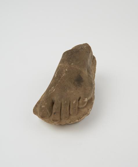 Votive left foot, marble, probably Roman, 200BC-200AD