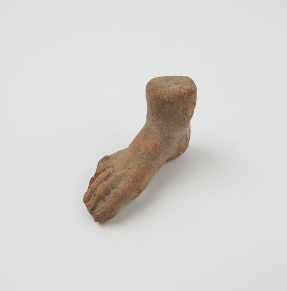 Votive foot, right, terracotta, unsigned, Roman, 200BC-200AD