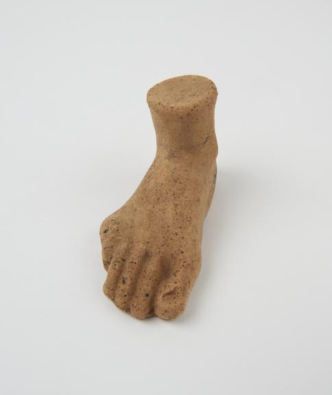 Votive right foot, terracotta, probably Roman, 200BC-200AD