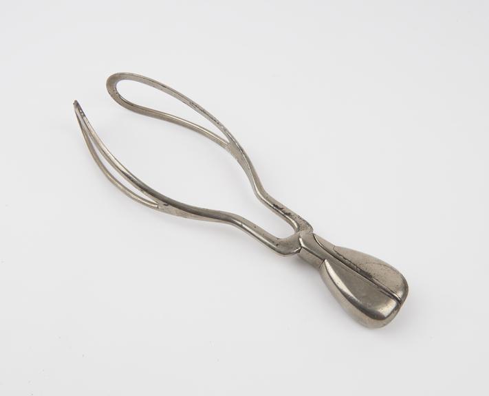 Forceps, obstetrical, Adams, metal, nickel-plated