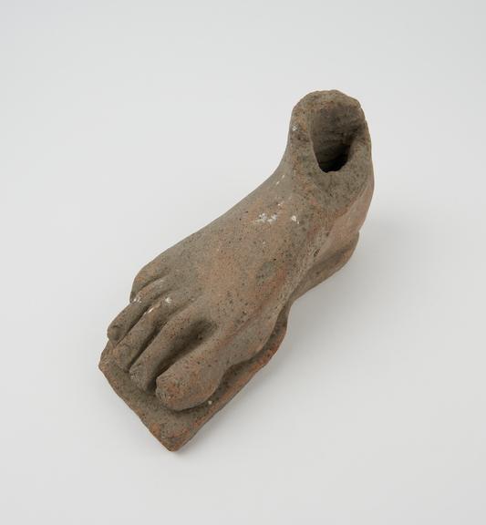 Votive right foot, terracotta, Roman, 200CB-200AD