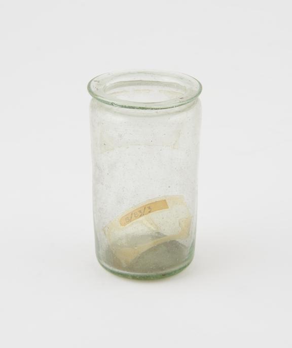 Glass drug jar, cylindrical