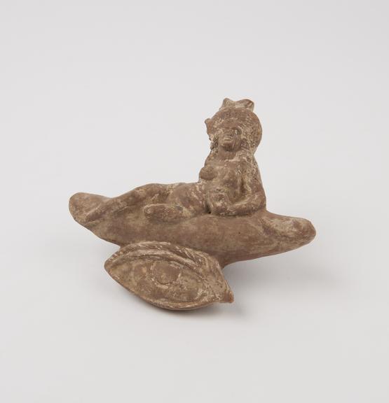 Hollow moulded terracotta piece (statue; phallus)