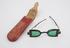 Tortoiseshell 'eye-preserver' spectacles with two sets of green