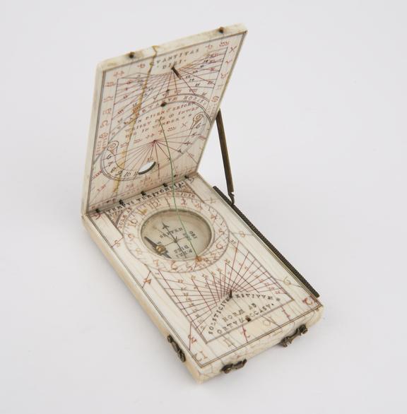 Tablet Sundial of ivory, 4 1/8x2 1/2', Hans Troschel, 1616'