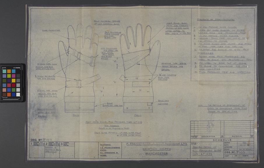 Drawing assembly of full pressure glove type LF 1259Collection