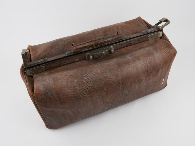 Pigskin midwifery bag by Arnold and Sons, London, 1925-1955