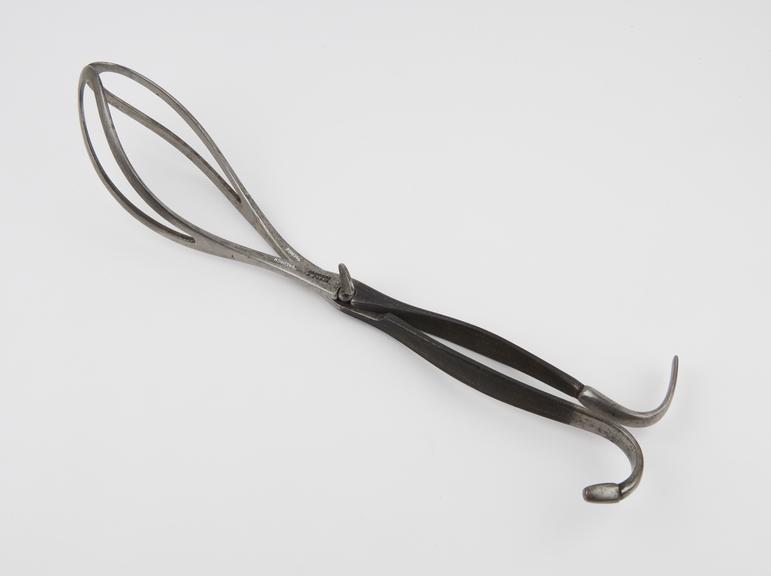 Forceps, obstetrical, Dubois, steel, by Charriere of Paris