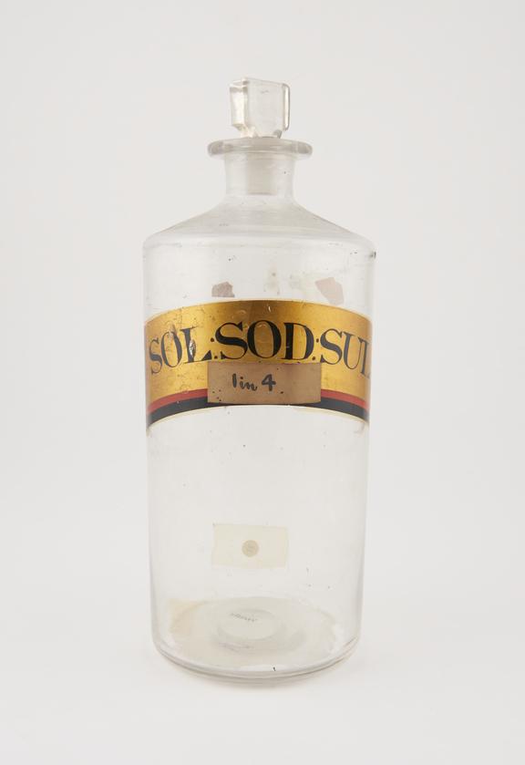 Bottle, clear glass, trace contents