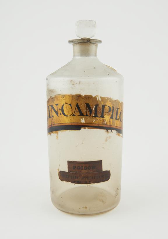 Bottle, clear glass, trace contents