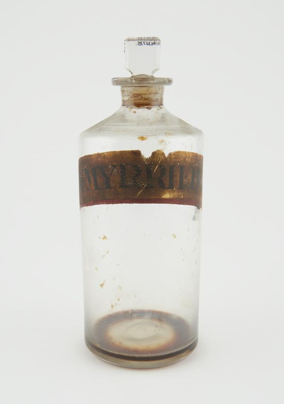 Bottle, clear glass, trace contents