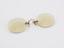 Rimless clip spectacles with amber oval bi-focal lenses