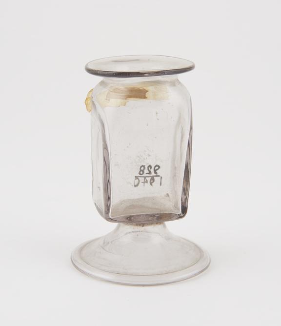 Glass jar on pedestal foot