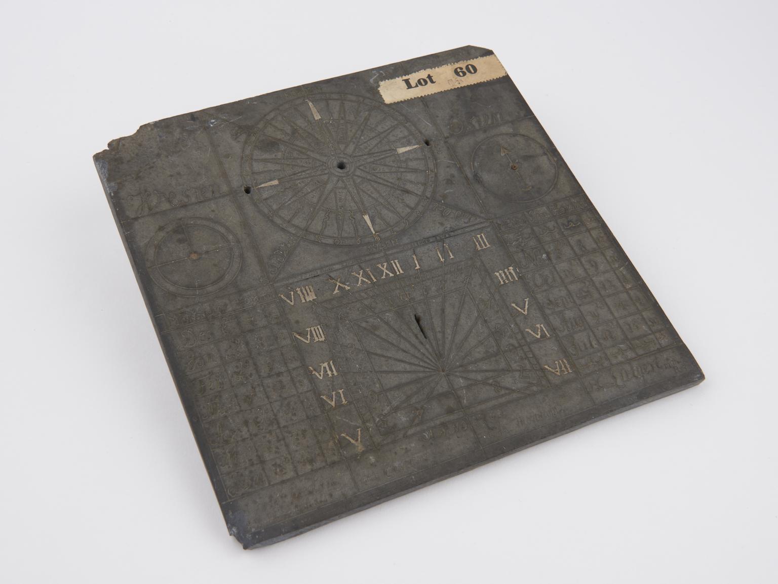 Slate Science Portable horizontal sundial in slate | Science Museum Group Collection