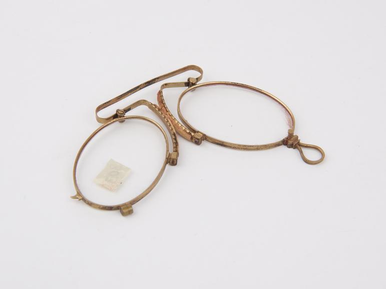 Gold-plated 'Perfection' folding spectacles with large