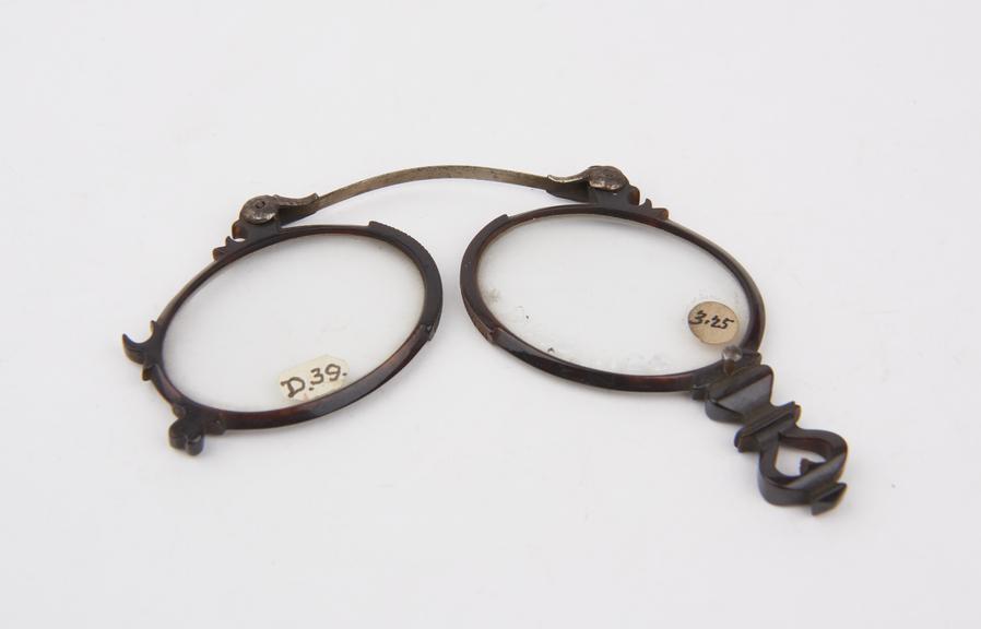 Double Eye Glasses (c.1870-80), tortoiseshell, spring bridge