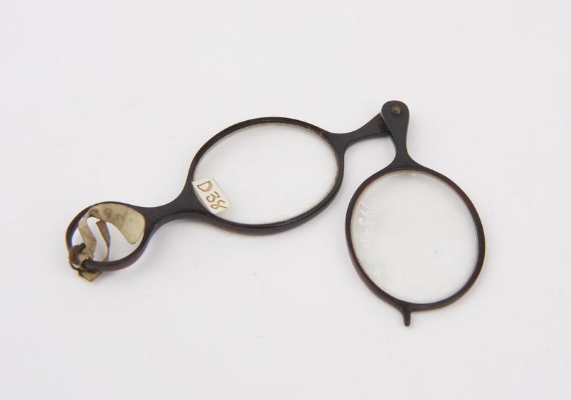 Double Eye Glasses (c.1870-80), tortoiseshell, hinge bridge