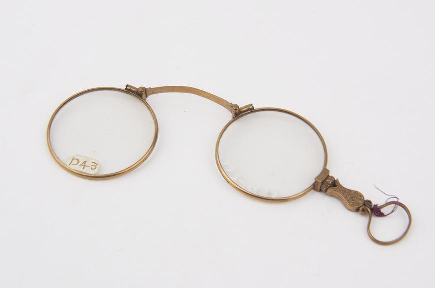 Double Eye Glasses (c.1860-70), gold, spring bridge