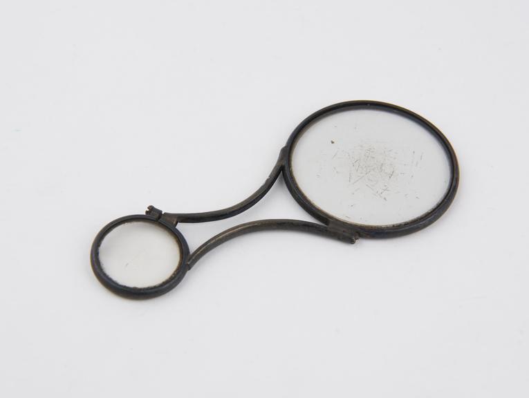 Double pocket hand magnifying glass, unsigned, European