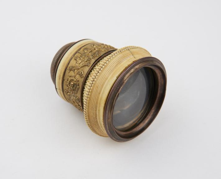 Ivory and gilt spyglass, damaged