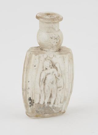 Moulded clear glass perfume bottle