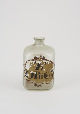 Empty glass bottle for Opium tincture