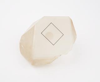 Quartz crystal, with possible GT-cut plate position indicated