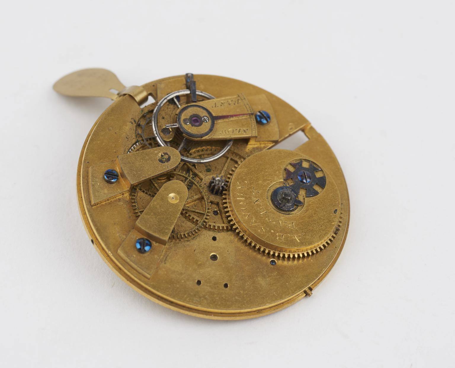 Self-winding pumping keyless cylinder watch mechanism, 1850 | Science ...