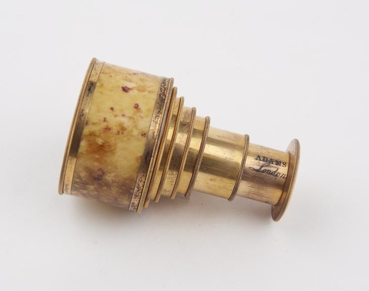 Six draw miniature gilt spyglass, by Dudley Adams, London