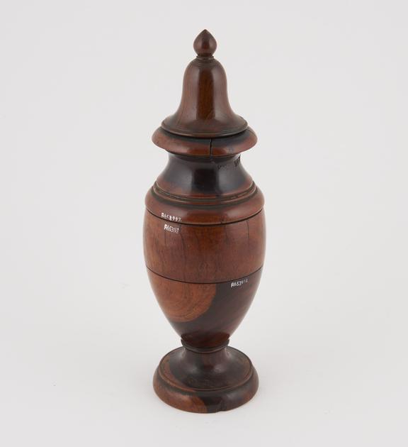 Tall rosewood spice mill in 4 detachable parts